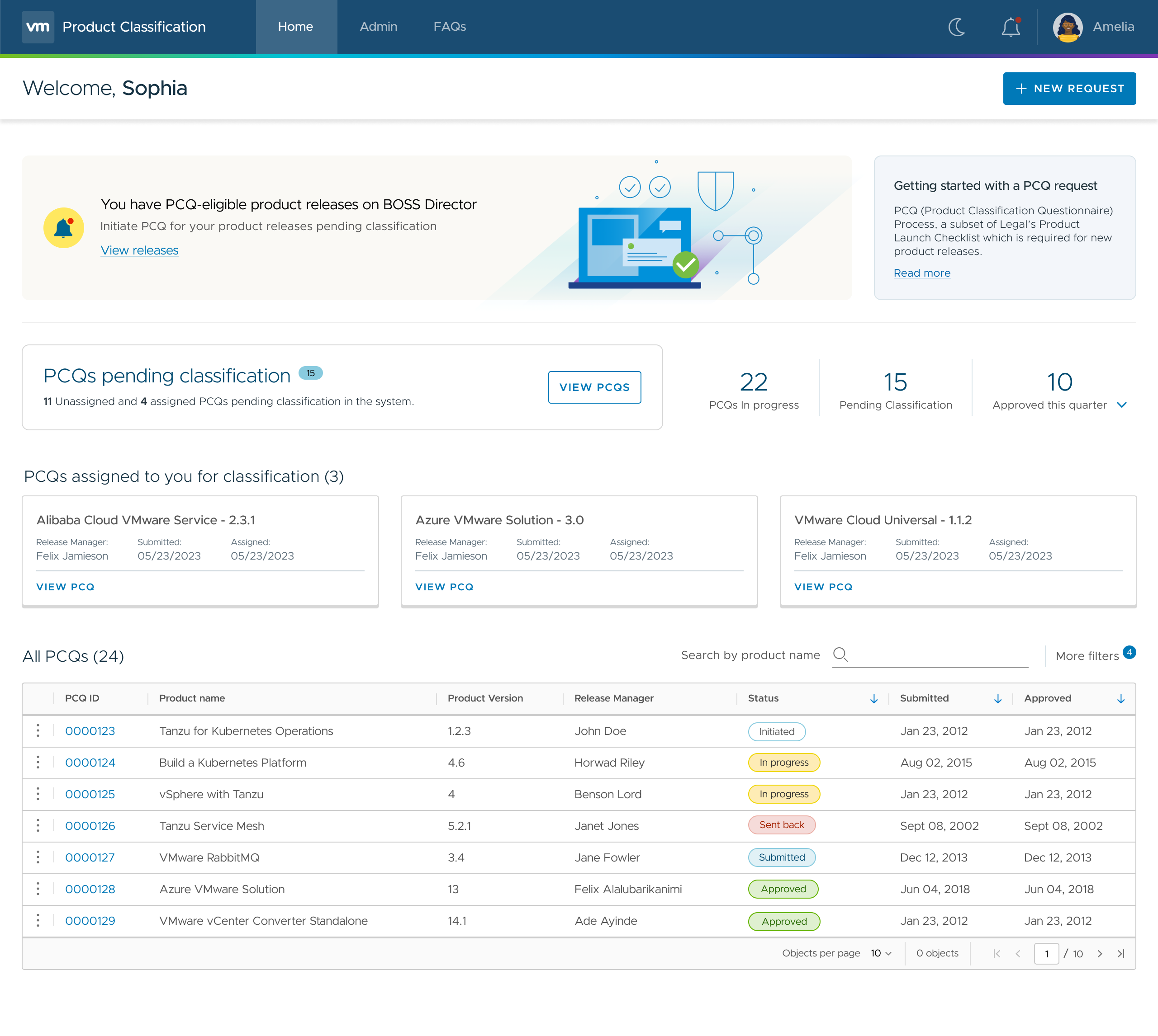 Screenshot of Product Classification Tool in light mode