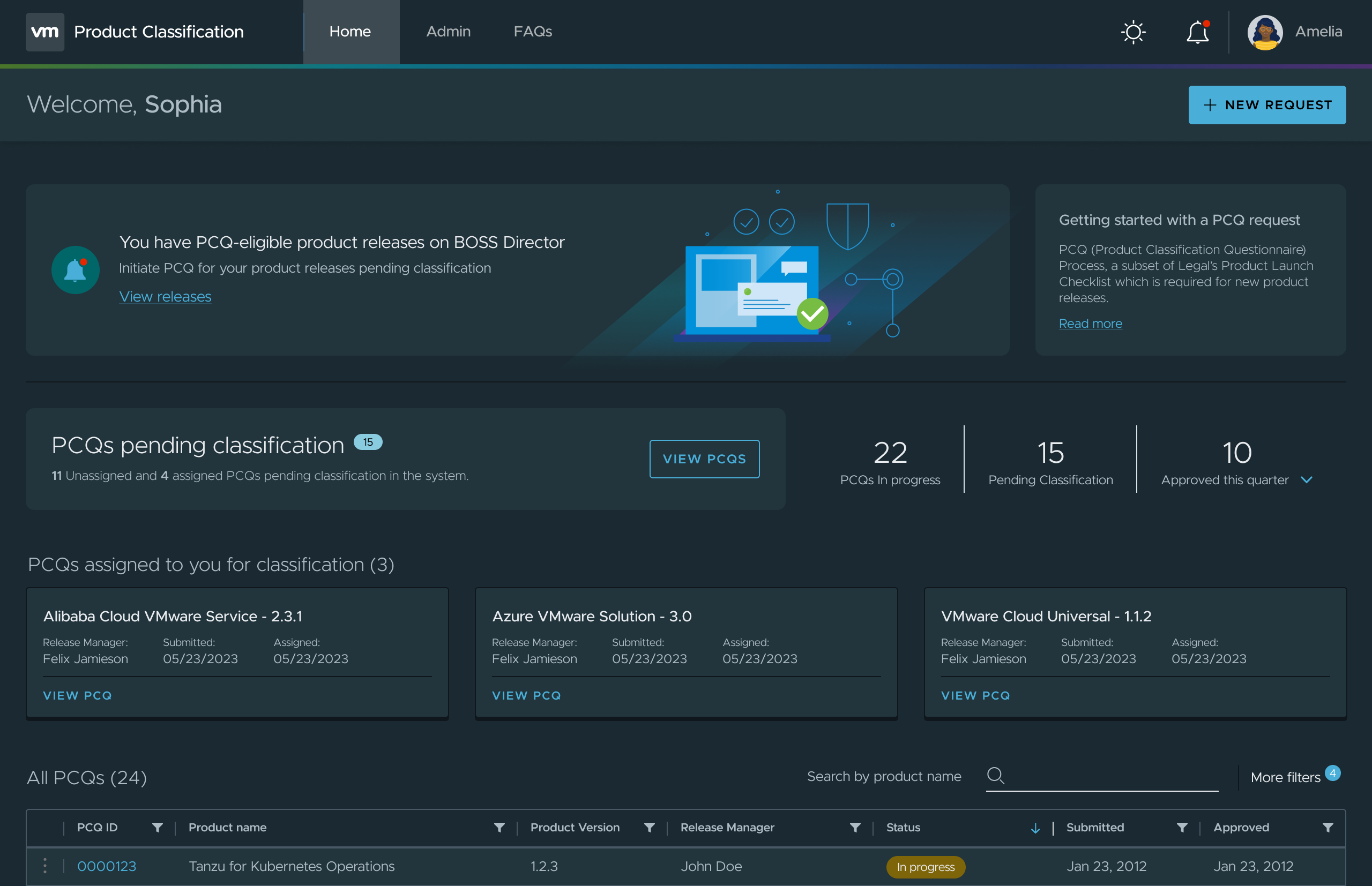 Screenshot of Product Classification Tool